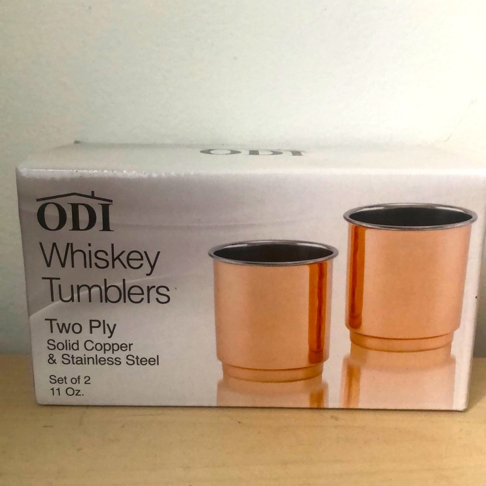 Set of 2 solid copper & stainless steel whiskey 🥃 tumblers